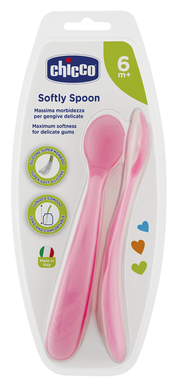 CHICCO CUCCHIAIO SILICONE FEMMINILE BI PACK 6M+ - latuafarmacia.org