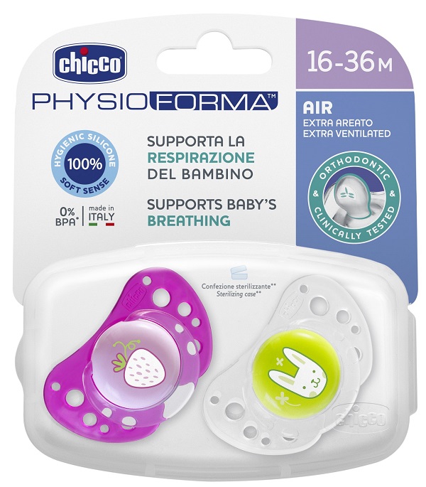 CHICCO SUCCHIETTO AIR GIRL IN SILICONE 16-36 MESI 2 PEZZI - latuafarmacia.org