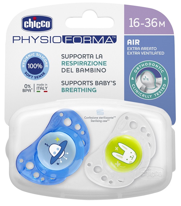 CHICCO SUCCHIETTO AIR BOY IN SILICONE 16-36 MESI 2 PEZZI - latuafarmacia.org