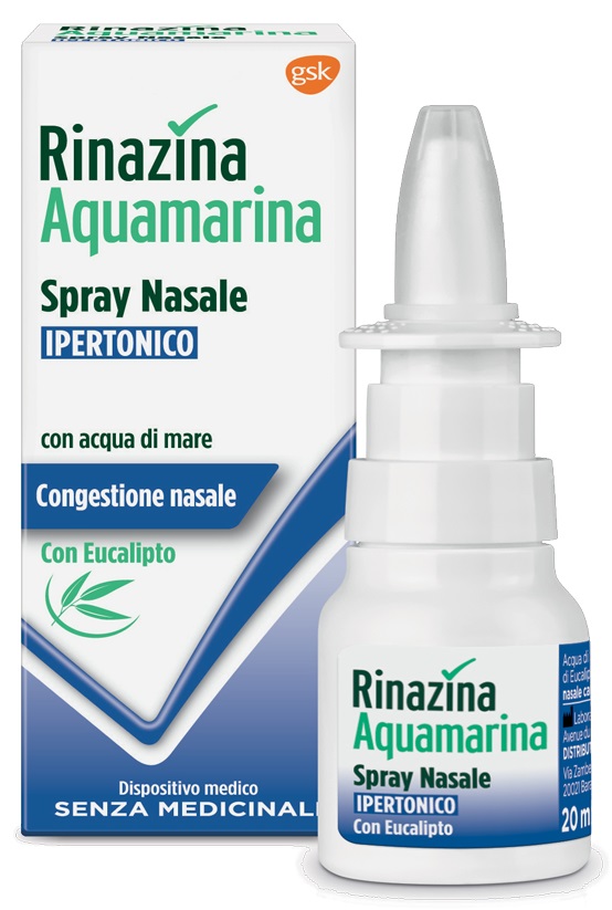 RINAZINA AQUAMARINA SPRAY NASALE IPERTONICO CON EUCALIPTO 20 ML - latuafarmacia.org