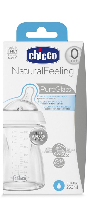 CHICCO BIBERON NATURALFEELING VETRO 0M+ 250 ML - latuafarmacia.org