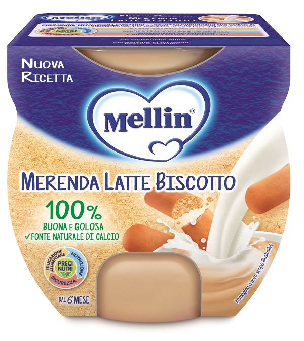 MELLIN MERENDA LATTE BISCOTTO 2 X 100 G - latuafarmacia.org