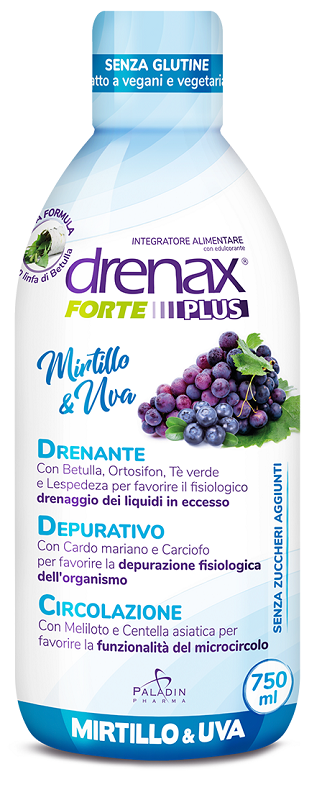 DRENAX FORTE PLUS ORIGINALE CON MIRTILLO E UVA 750 ML - latuafarmacia.org