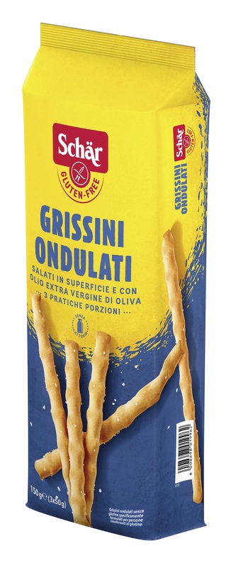 SCHAR GRISSINI ONDULATI SALATI IN SUPERFICIE 3 PORZIONI DA 50 G - latuafarmacia.org