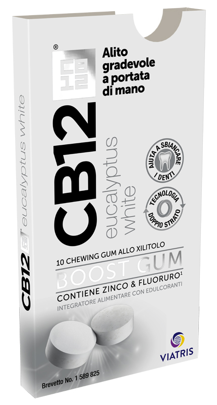 CB12 BOOST EUCALYPTUS WHITE 10 CHEWING GUM - latuafarmacia.org