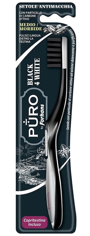 FORHANS SPAZZOLINO BLACK4WHITE SETOLE CARBONE - latuafarmacia.org