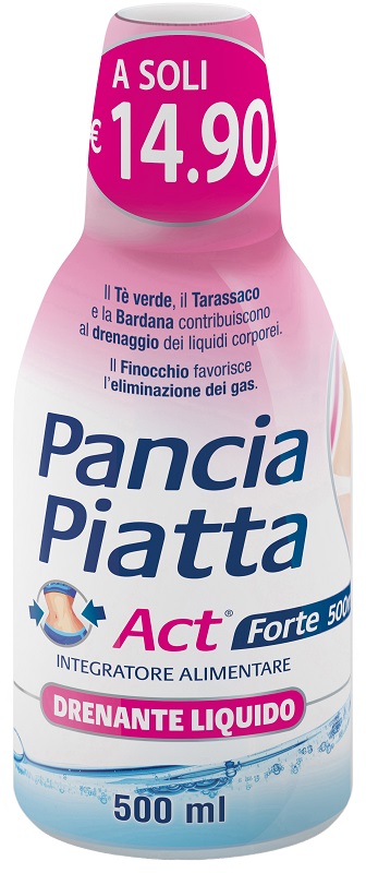PANCIA PIATTA ACT FORTE DRENANTE LIQUIDO 500 ML - latuafarmacia.org