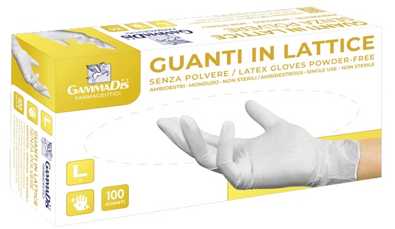GUANTI LATTICE CON POLVERE MEDIUM 100 PEZZI GAMMADIS - latuafarmacia.org