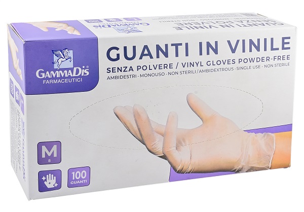 GUANTI VINILE SENZA POLVERE MEDIUM 100 PEZZI GAMMADIS - latuafarmacia.org