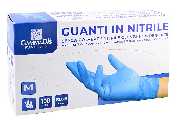 GUANTI NITRILE SENZA POLVERE SMALL 100 PEZZI GAMMADIS - latuafarmacia.org