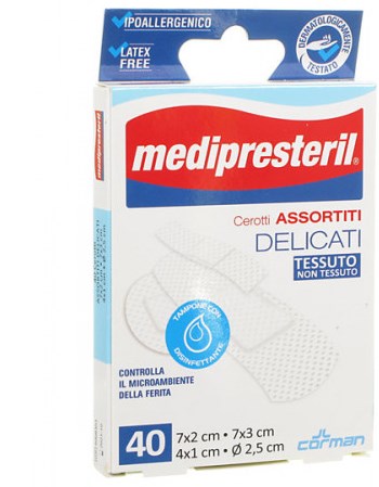 MEDIPRESTERIL CEROTTI DELICATI ASSORTITI 4 FORMATI 40 PEZZI - latuafarmacia.org