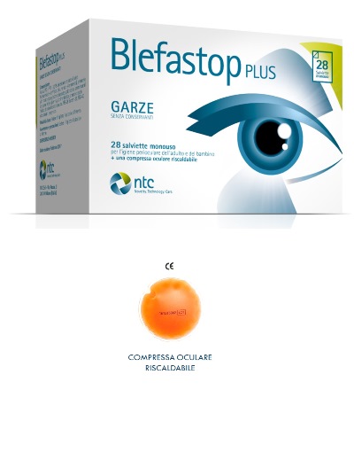 BLEFASTOP PLUS GARZA IN COTONE PIEGATA CON FILO DI BARIO 28 SALVIETTE MONOUSO + 1 COMPRESSA OCULARE RISCALDABILE - latuafarmacia.org