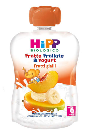 HIPP BIO FRUTTA FRULLATA YOGURT FRUTTI GIALLI 90 G - latuafarmacia.org