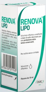 RENOVA COLLIRIO SOSTITUTO LACRIMALE A BASE DI ACIDO IALURONICO 0,4% E LIPIDI FLACONE DA 10 ML SENZA CONSERVANTI - latuafarmacia.org