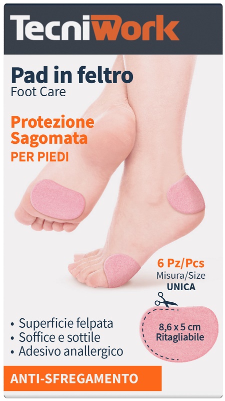 PAD IN FELTRO SAGOMATO 8,6X5CM 6 PEZZI - latuafarmacia.org