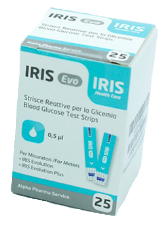 STRISCE MISURAZIONE GLICEMIA IRIS EVO 25 PEZZI - latuafarmacia.org