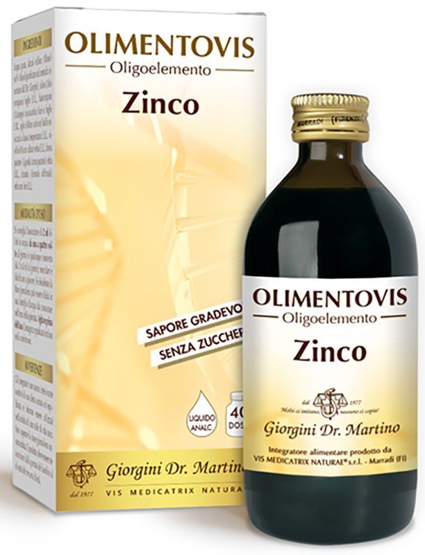 OLIMENTOVIS OLIGOELEMENTO ZINCO LIQUIDO ANALCOLICO SENZA ZUCCHERI 200 ML 40 DOSI - latuafarmacia.org