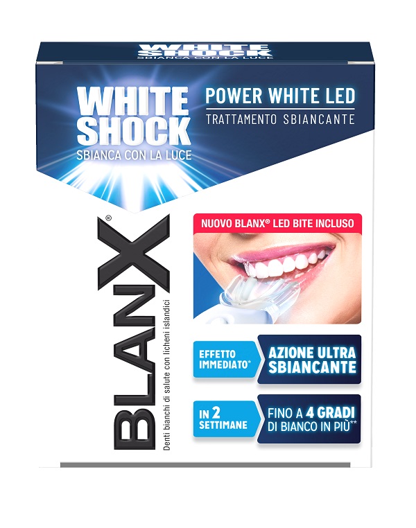BLANX WHITE SHOCK TRATTAMENTO SBIANCANTE POWER WHITE 30 ML + LED BITE - latuafarmacia.org
