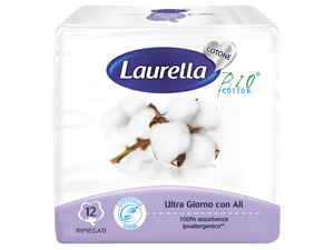 ASSORBENTE LAURELLA IN COTONE ULTRA GIORNO CON ALI 12 PEZZI - latuafarmacia.org
