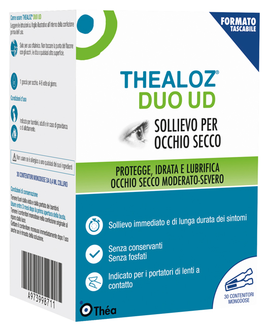 GOCCE OCULARI THEALOZ DUO UD 30 CONTENITORI MONODOSE 0,4 ML - latuafarmacia.org