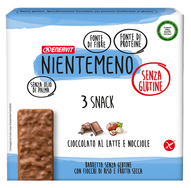 NIENTEMENO BAR CIOCCOLATO AL LATTE NOCCIOLE 3 X 33 G - latuafarmacia.org