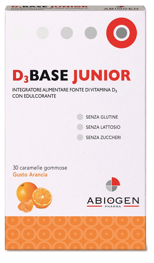 D3BASE JUNIOR 30 CARAMELLE GOMMOSE ARANCIA - latuafarmacia.org