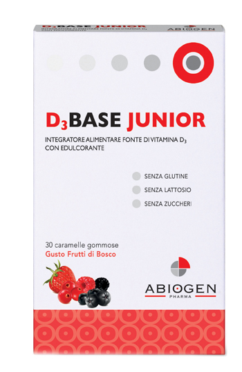 D3BASE JUNIOR 30 CARAMELLE GOMMOSE FRUTTI DI BOSCO - latuafarmacia.org