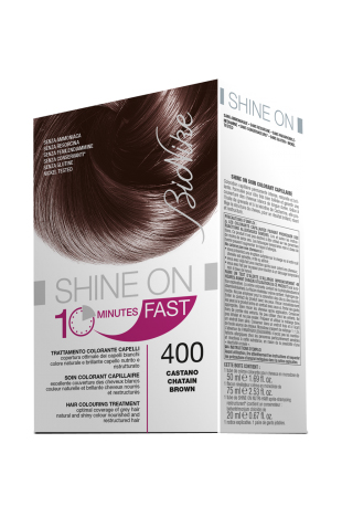 BIONIKE SHINE ON FAST TRATTAMENTO COLORANTE CAPELLI CASTANO 400 60 ML + TUBO 60 ML - latuafarmacia.org