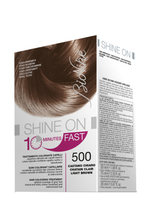 BIONIKE SHINE ON FAST TRATTAMENTO COLORANTE CAPELLI CASTANO CHIARO 500 FLACONE 60 ML + TUBO 60 ML - latuafarmacia.org