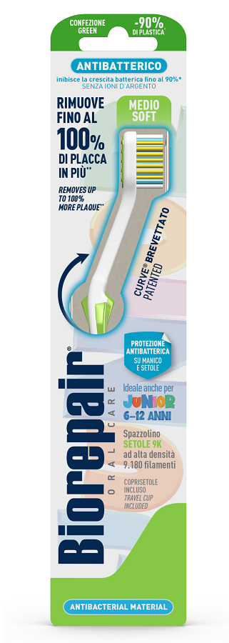 BIOREPAIR ORAL CARE SPAZZOLINO ANTIBATTERICO JUNIOR 6-12 ANNI PIU' COMFORT SETOLE MEDIO SOFT - latuafarmacia.org
