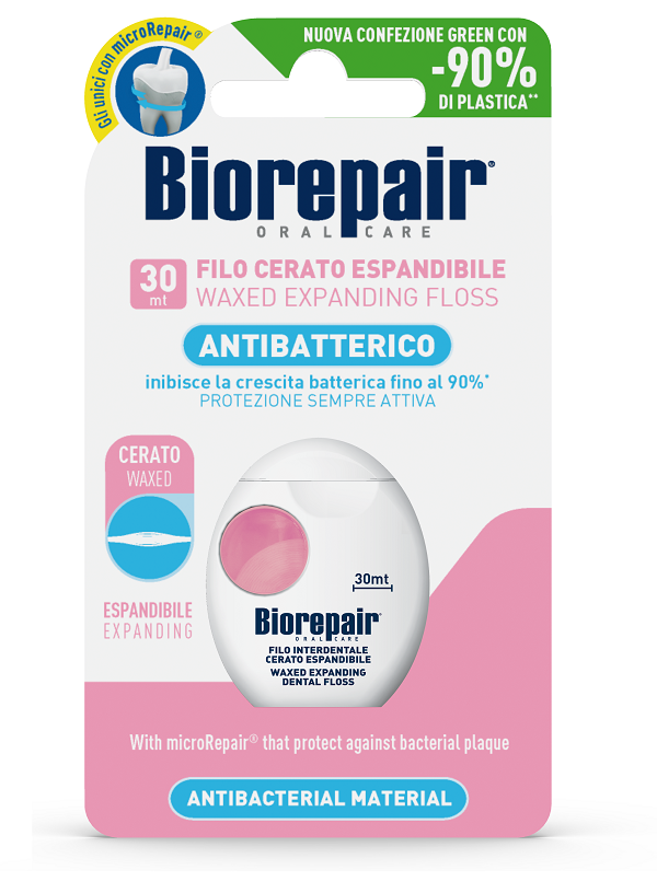 BIOREPAIR ORAL CARE ANTIBATTERICO FILO CERATO ESPANDIBILE GENGIVE DELICATE 25+5 METRI - latuafarmacia.org