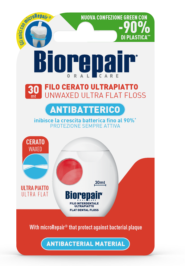BIOREPAIR ORAL CARE ANTIBATTERICO FILO NON CERATO ULTRAPIATTO DENTI SENSIBILI 25+5 METRI - latuafarmacia.org