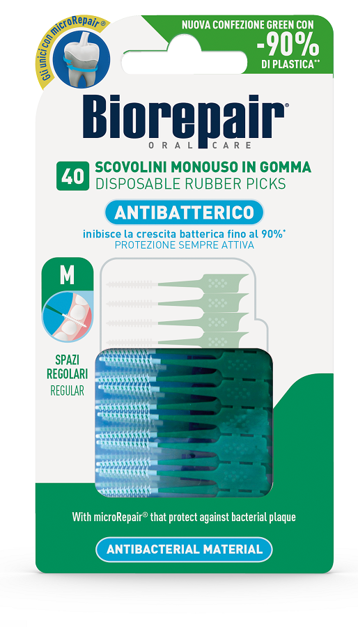 BIOREPAIR ORAL CARE ANTIBATTERICO 40 SCOVOLINI MONOUSO SPAZI REGOLARI - latuafarmacia.org