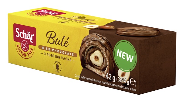 SCHAR BULE' CIALDE WAFER CON NOCCIOLA RICOPERTE DI CIOCCOLATO AL LATTE 3 PORZIONI DA 14 G - latuafarmacia.org