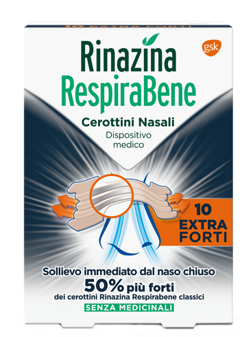 RINAZINA RESPIRABENE CEROTTI NASALI EXTRA FORTI 10 PEZZI - latuafarmacia.org