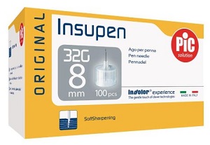 AGO PER PENNA PIC INSUPEN ORIGINAL GAUGE 32X8 MM 100 PEZZI - latuafarmacia.org