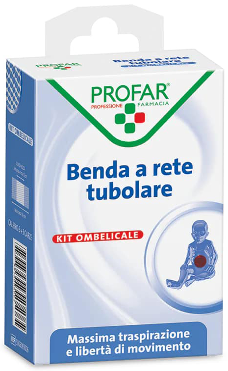 BENDA A RETE ELASTICA OMBELICALE 3 M TESI + 3 GARZE CALIBRO 6 PROFAR - latuafarmacia.org