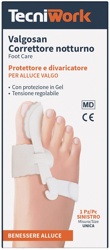 CORRETTORE NOTTURNO PER ALLUCE VALGO SINISTRO MISURA UNICA VALGOSAN 1 PEZZO - latuafarmacia.org