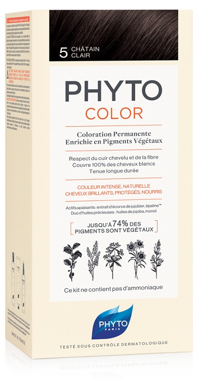 PHYTOCOLOR 5 CASTANO CHIARO 1 LATTE + 1 CREMA + 1 MASCHERA + 1 PAIO DI GUANTI - latuafarmacia.org