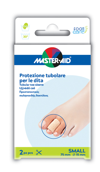 PROTEZIONE TUBOLARE IN GEL MASTER-AID FOOTCARE ELASTICIZZATO SMALL 7,5 CM 15 MM 2 PEZZI C4 - latuafarmacia.org