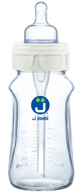 J BIMBI BFREE SUPER GLASS 260 ML BIBERON IN VETRO CON CANULA ANTICOLICHE E TETTARELLA IN SILICONE - latuafarmacia.org