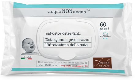 FIOCCHI DI RISO ACQUA NON ACQUA SALVIETTE DETERGENTI 60 PEZZI - latuafarmacia.org