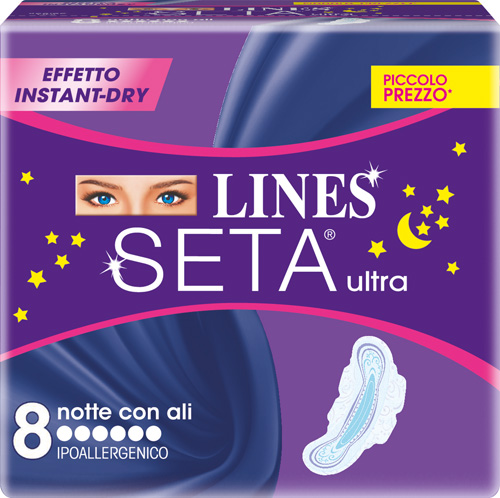 LINES SETA ULTRA ASSORBENTI DA NOTTE 8 PEZZI - latuafarmacia.org