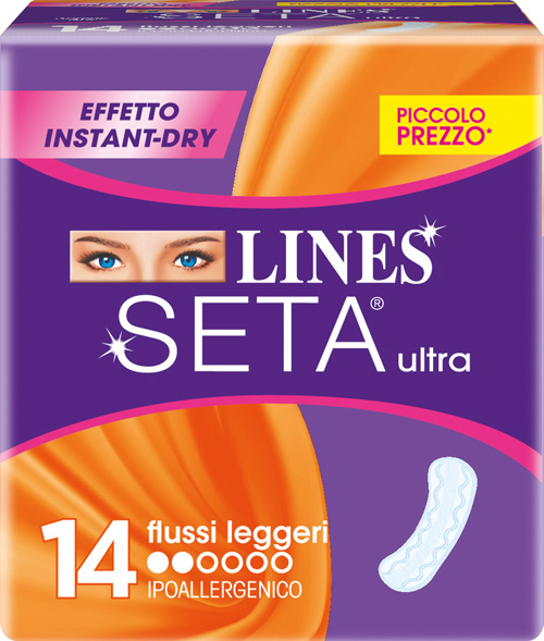 LINES SETA ULTRA ASSORBENTI PER FLUSSI LEGGERI 14 PEZZI - latuafarmacia.org