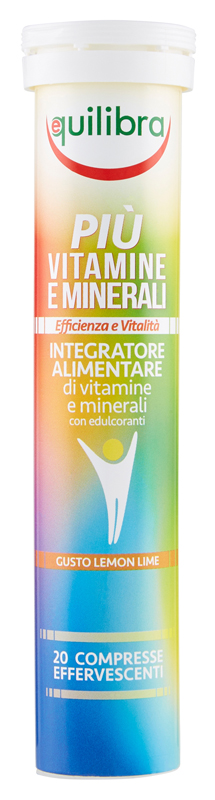 PIU' VITAMINE E MINERALI GUSTO LEMON LIME 20 COMPRESSE EFFERFESCENTI - latuafarmacia.org