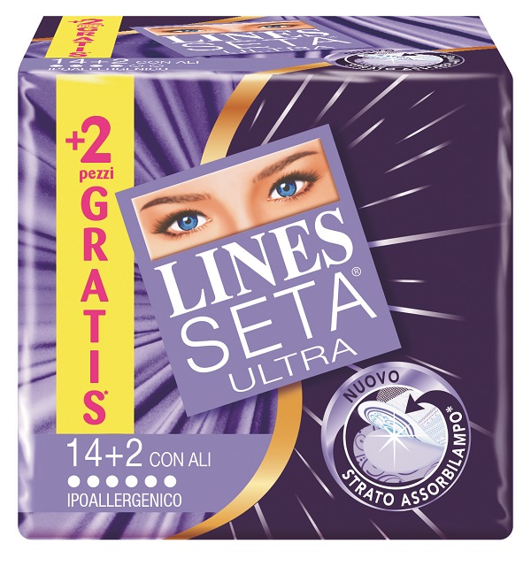 ASSORBENTE LINES SETA ULTRA CON ALI 16 PEZZI - latuafarmacia.org