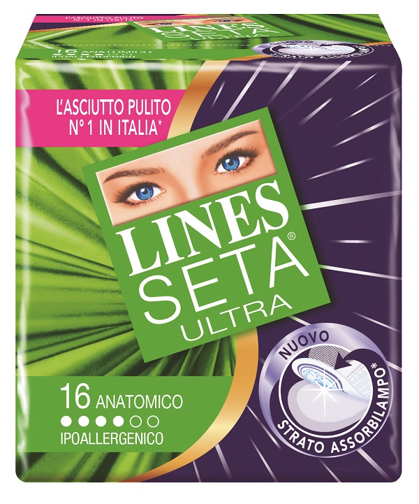 ASSORBENTE LINES SETA ULTRA ANATOMICO 16 PEZZI - latuafarmacia.org