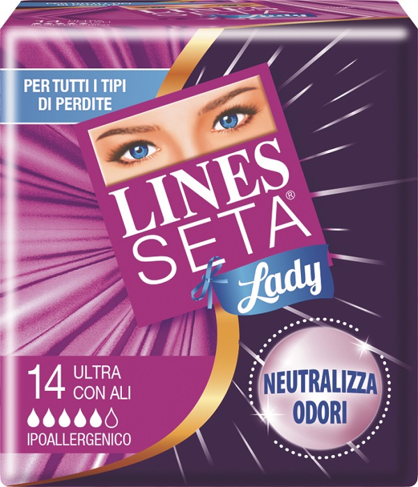 ASSORBENTE LINES SETA ULTRA LADY CON ALI 14 PEZZI - latuafarmacia.org