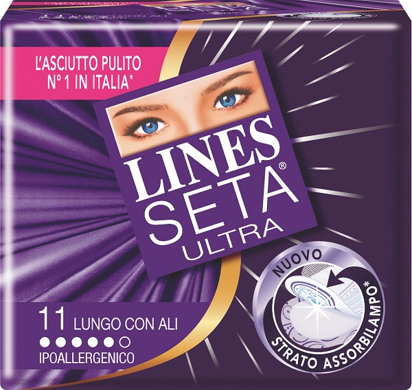 ASSORBENTE LINES SETA ULTRA LUNGO CON ALI 11 PEZZI - latuafarmacia.org