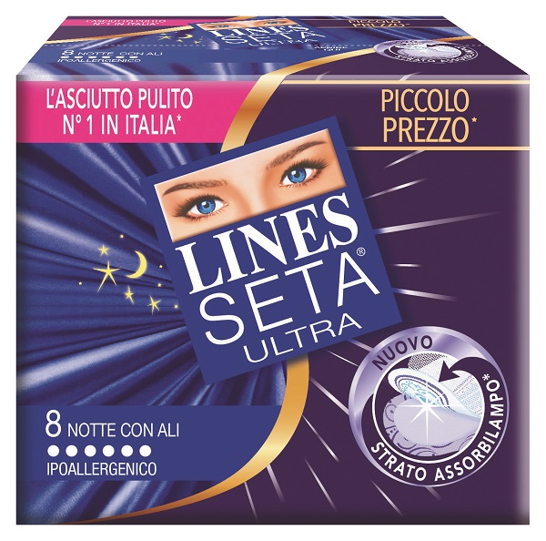LINES SETA ULTRA ASSORBENTI CON ALI NOTTE 10 PEZZI - latuafarmacia.org